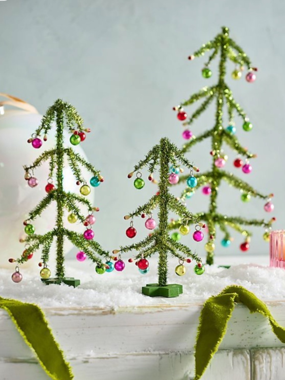 Anthropologie (TERRAIN) Set Of 3 Tinsel Trees / NWT